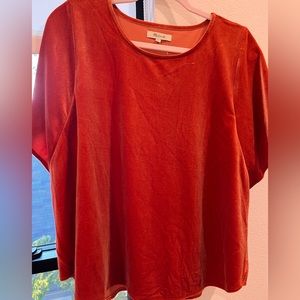 Spicy! MADEWELL (NWT, Size XL) Velvet Butterfly Top in Earthy Spiced Orange